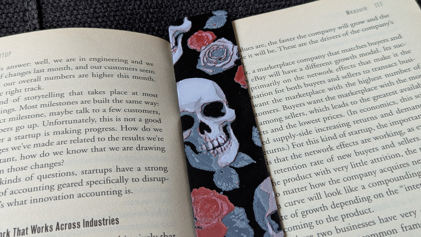 Skull &amp; Roses Bookmark 