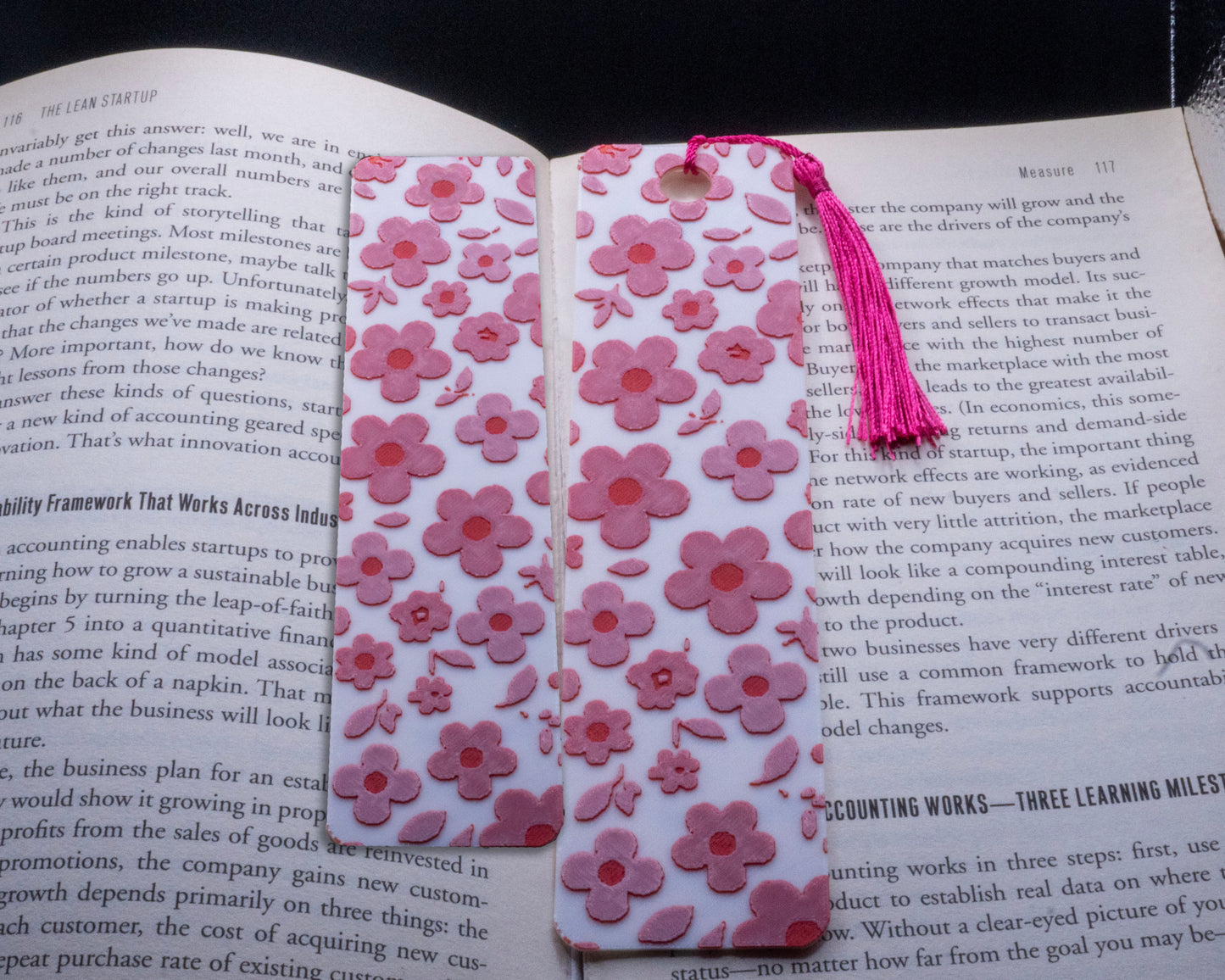 Pink and Red Flowers Bookmark 