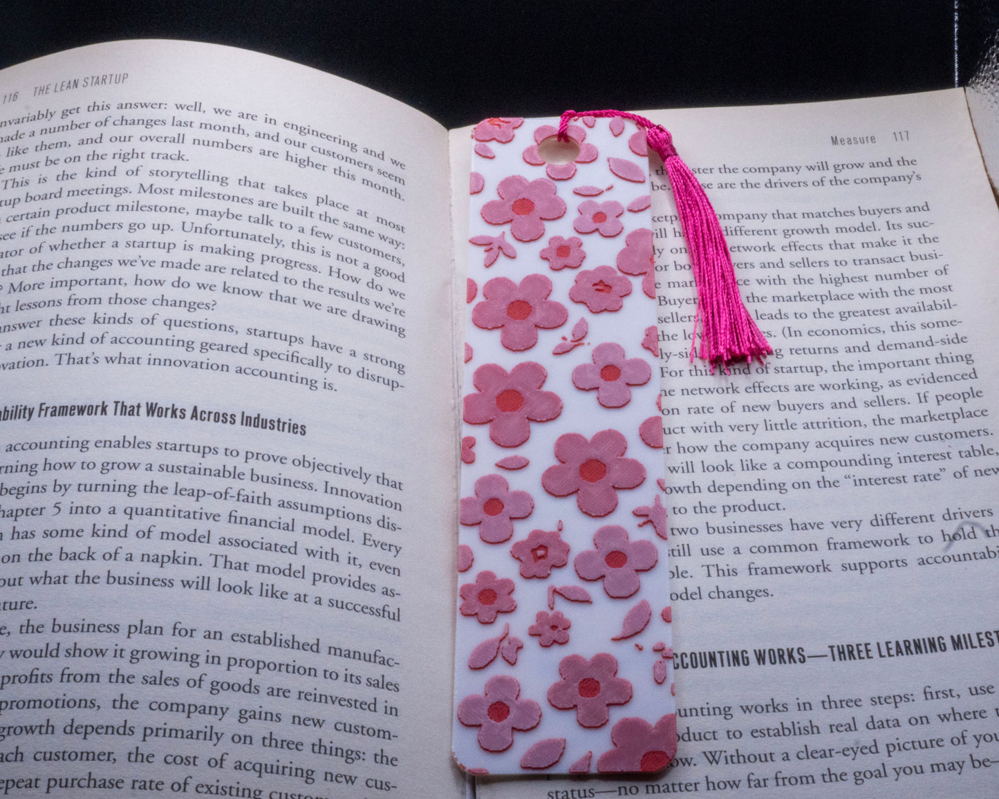 Pink and Red Flowers Bookmark 