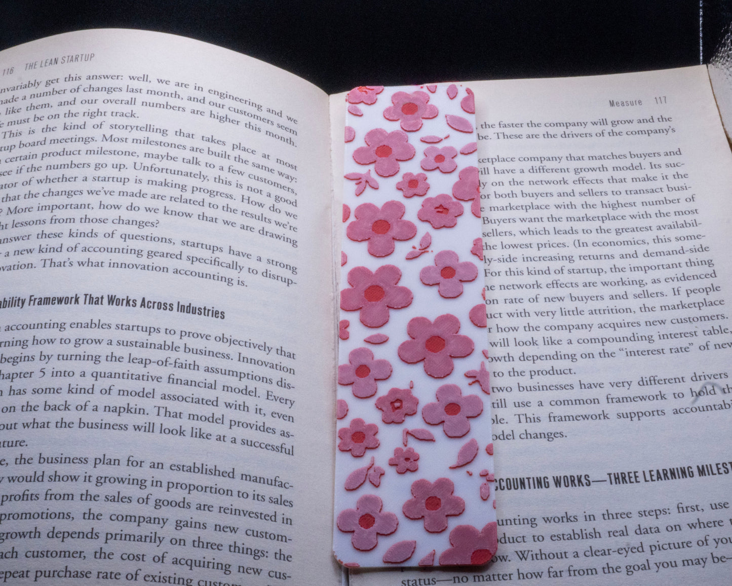 Pink and Red Flowers Bookmark 