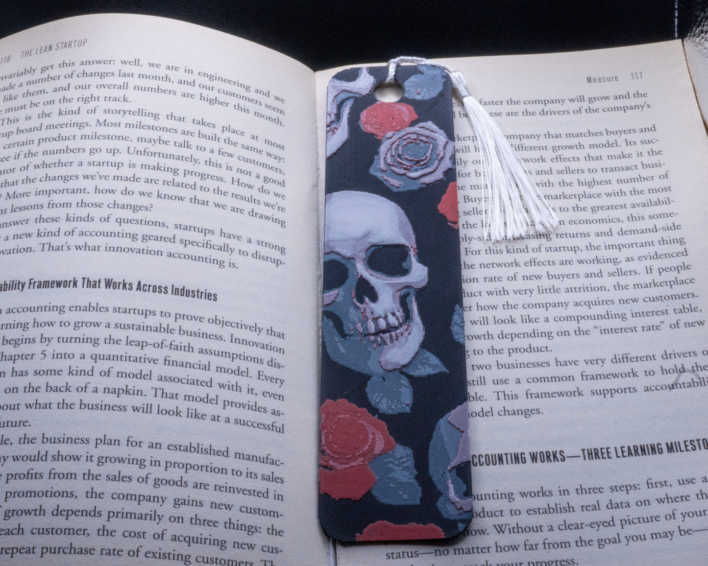 Skull &amp; Roses Bookmark 