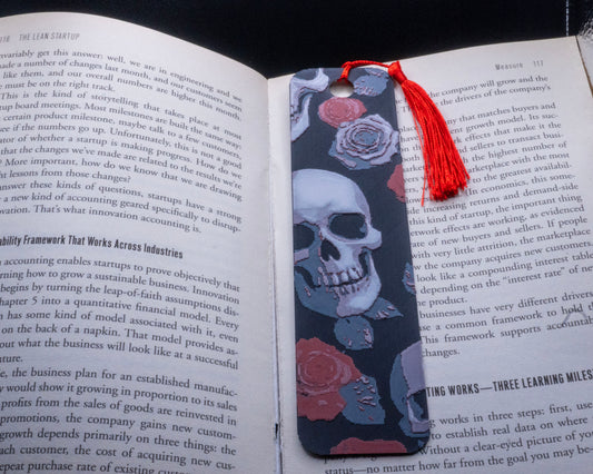 Skull &amp; Roses Bookmark 